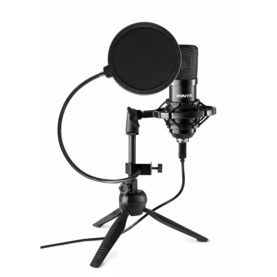 Afbeelding van Vonyx CM300B USB studio microfoon met popfilter Zwart