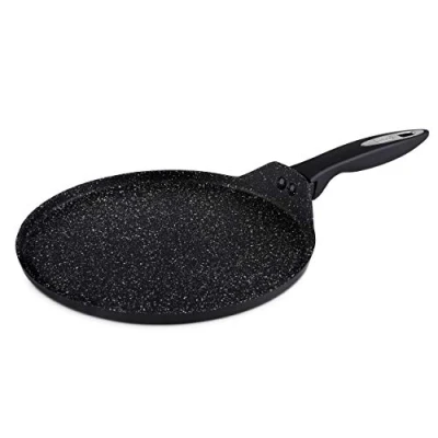 Afbeelding van Zyliss E980130 Ultimate Pannenkoekenpan/Crêpepan, 25cm, Gesmeed Aluminium, Zwart, Rockpearl Plus Antiaanbaktechnologie, Geschikt Voor Inductie en Vaatwasserbestendig, 10 Jaar Anti Aanbakgarantie