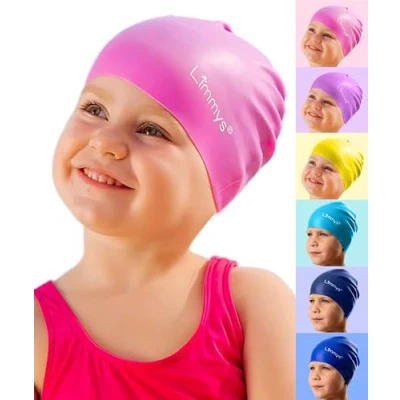 Afbeelding van Limmys Kids Badmuts 100% Silicone Cap Zwemmuts voor Jongens en Meisjes Premium Kwaliteit, Rekbare Comfortabele Kinderen Verkrijgbaar in Allerlei Mooie Kleuren (Lichtroze)