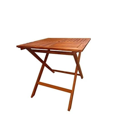 Afbeelding van P&amp;J Houten opvouwbare draagbare tafel, klaptafel (80X80 CM, licht)