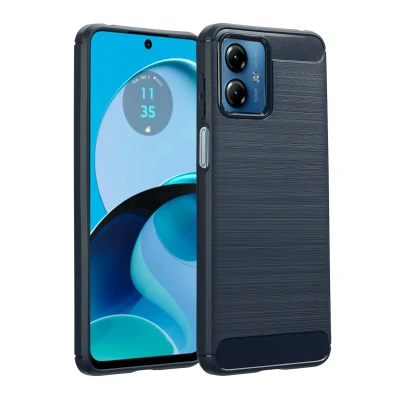 Afbeelding van Motorola Moto G14 Hoesje Siliconen en TPU (zacht) imoshion Softcase/Backcover Donkerblauw Telefoonhoesje