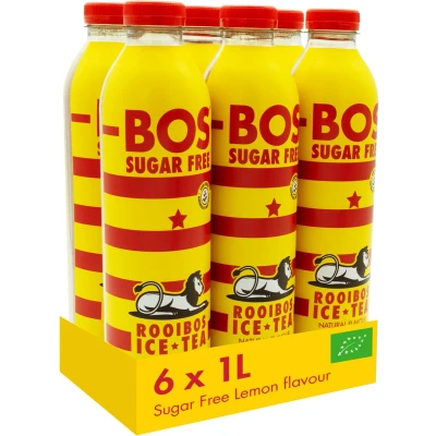 Afbeelding van Bos Ice Tea Lemon Sugarfree Bio Pet 1000ml. A6