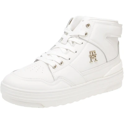 Afbeelding van Tommy Hilfiger FW0FW07757 Basket Sneaker Hi Damesschoenen YBL Ecru