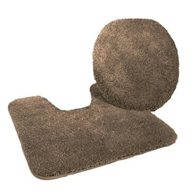 Afbeelding van Kinzler J 10052/52 microvezel badmatset 2 delig, wc dekselovertrek 47 x 50 cm, en mat met uitsparing 55 bruin