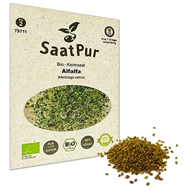 Afbeelding van SaatPur Biologische kiemscheuten, kiemzaad voor alfalfa spruiten, microgroen, 50 g