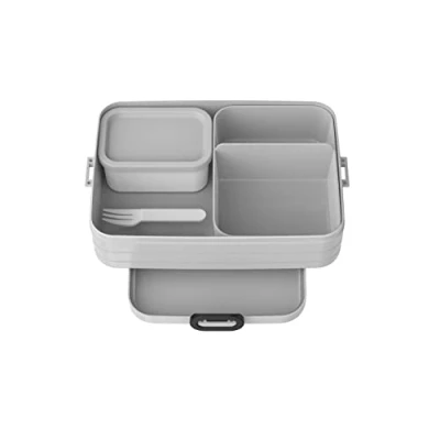 Afbeelding van Lunchbox broodtrommel met zakken, verzonden voor maximaal 8 bakjes, TPE/pp/abs, 0 mm grijs, 1500 ml