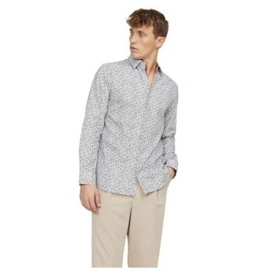 Afbeelding van JACK &amp; JONES PREMIUM regular fit overhemd met all over print wit