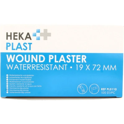 Afbeelding van Hekaplast Pleister Water Resistent 19 X 72, 100 stuks
