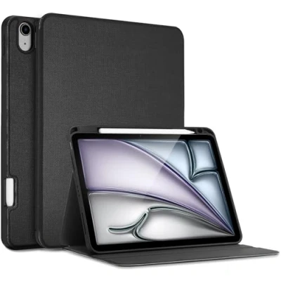 Afbeelding van ProCase Hoes voor iPad Air 5 10,9&quot; 2022 / 4 2020 Case, Shockproof Hoesje Boekenhoes Beschermhoes Smart Folio Cover met Pencil Holder Zwart