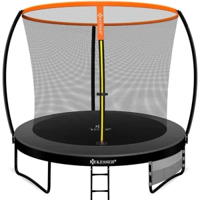Afbeelding van KESSER® Trampoline Ø 244 cm, TÜV Rheinland GS gecertificeerd, tuintrampoline voor kinderen tot 150 kg, complete set met veiligheidsnet, ladder, randafdekking, zijvak en accessoires