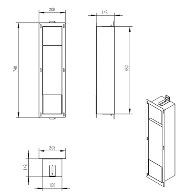 Afbeelding van Reserverolhouder Inbouw BWS Milan RVS