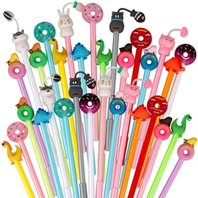 Afbeelding van Runxin 30 stks Leuke Cartoon Dier Pennen, Gel Inkt Pennen Kawaii, Kinderen School Briefpapier Supplies, Party Gunsten Tassen Vulstoffen Voor Verjaardagscadeau Jongen Meisje