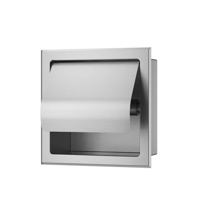 Afbeelding van Toiletrolhouder Inbouw BWS Milan Met Klep RVS