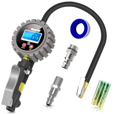Afbeelding van Oasser Professionele Bandenspanningsmeter, Digitale Bandenpomp, 255 PSI, Hoge Precisie, met LED lampje en LCD scherm voor Auto, SUV, Vrachtwagen, Motorfiets Fiets