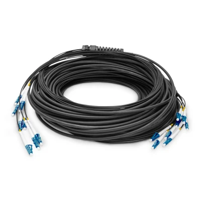 Afbeelding van DIGITUS glasvezel breakout kabel OS2 8 vezels 75 m LC/UPC naar male singlemode SM G.657.A1 9/125µ glasvezelkabel, netwerkkabel, ethernetkabel zwart