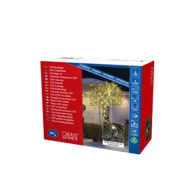 Afbeelding van Konstsmide Micro led lichtsnoer, 300 warmwitte diodes, 24 V buitentrafo, zwarte kabel