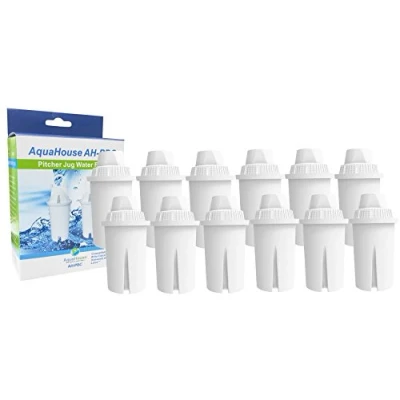 Afbeelding van Aquahouse AH PBC filterpatronen, compatibel met tafelwaterfilter Brita Classic, Kenwood, Laica, PearlCo, Dafi, Mavea 107007, universele filterpatronen voor conventionele waterfilters, 12 stuks