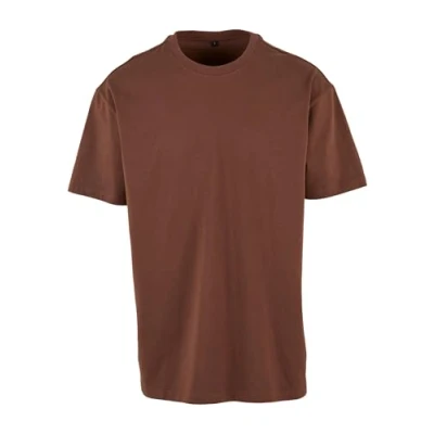 Afbeelding van Build Your Brand Heren T shirt Heavy Oversize Tee, Basic voor mannen, oversized fit, katoen, maten XS 5XL, Chocolatebrown, M
