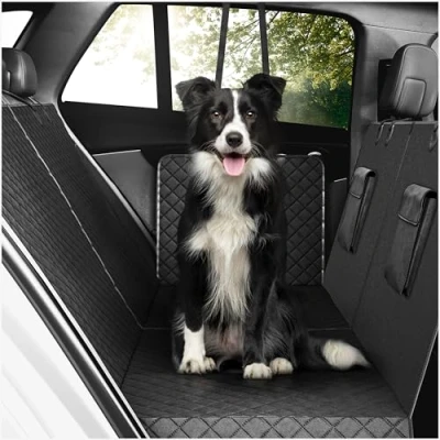 Afbeelding van Hondendeken Auto Beschermdeken Achterbank Kofferbak Hond Bescherming Autostoel Tegen Vervuiling Kofferbakbeschermer Hoge Zijkanten, Hondenkleed Zacht Antislip Waterdicht Wasbaar (Achterbank)