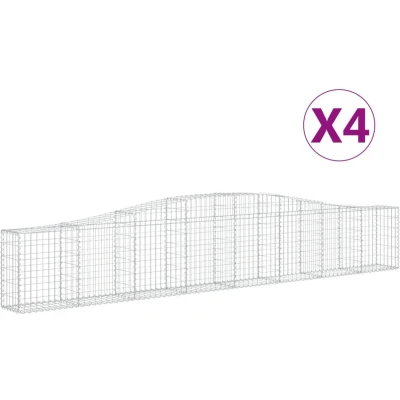 Afbeelding van vidaXL Schanskorven 4 st gewelfd 400x30x60/80 cm ijzer