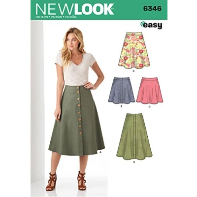 Afbeelding van New Look 6346 maat een Misses &#039;Easy Rocke in 3 lengtes patroon patroon, meerkleurig