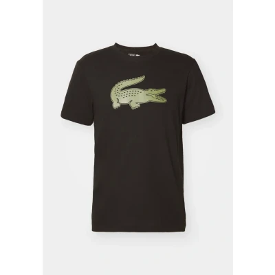 Afbeelding van Lacoste Sport BIG Croco Tshirt, Heren, Maat: Small, Black/khaki