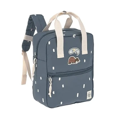 Afbeelding van LÄSSIG Square Backpack midnight Mini Happy Prints blauw