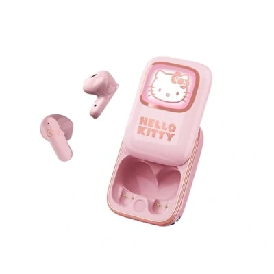 Afbeelding van Hello Kitty TWS earpods slide open oplaadcase met LED verlichting touch control extra eartips