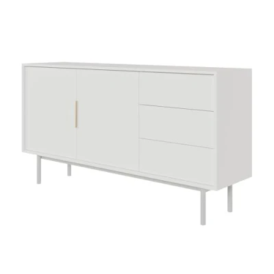Afbeelding van Selsey Dressoir Viviaro 154 cm Wit tweedeurs met drie laden