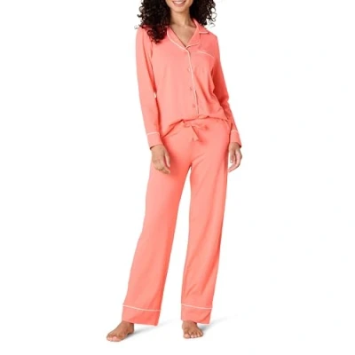 Afbeelding van Amazon Essentials Women&#039;s Pyjamaset met lange mouwen van katoenmodal en broek (verkrijgbaar in Grote maten), Koraalroze, 4XL maten