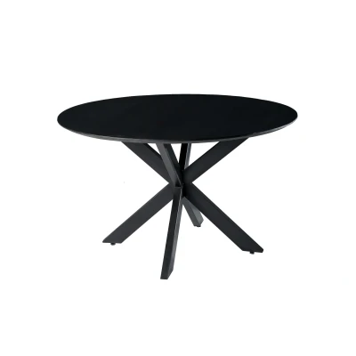 Afbeelding van Livingfurn Eettafel Oslo Rond Zwart 130 cm Hout