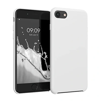 Afbeelding van kwmobile telefoonhoesje geschikt voor Apple iPhone SE (2022) / (2020) 8 7 Hoesje met siliconen coating Smartphone case in wit