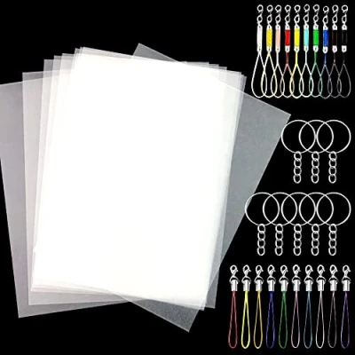 Afbeelding van NICAVKIT 70 Stuks Krimpfolie Plastic Sheet Kit Inclusief 20 Vellen Blank en 50 STKS Sleutelhangers Accessoires voor DIY Hand Made Craft Tool Kids Creative