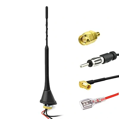 Afbeelding van Eightwood DAB Antenne Auto Splitter Versterker SMB naar DIN Connector Universele Dak 5M 16.4ft kabel Compatibel voor FM Radio Autoradio Blaupunkt Pioneer Alpine JVC