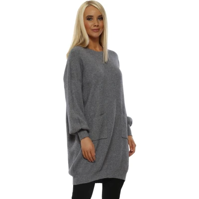 Afbeelding van Elegante Dames Trui / Sweater One Size Grijs