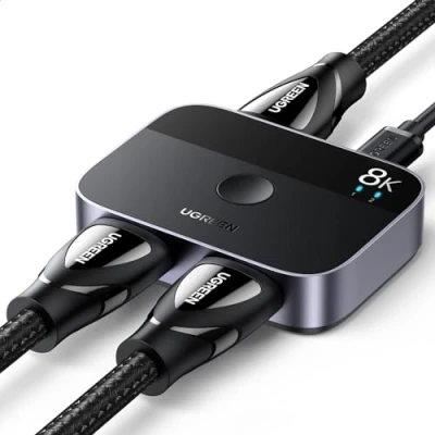 Afbeelding van UGREEN HDMI Switch Splitter 8K@60Hz 4K@144/120/60Hz, Aluminium 2 in 1 Out/1 Out, voor PS5/PS4/Xbox/TV Box/Blu rayspeler/DVD speler/Projector/Monitor/Laptop