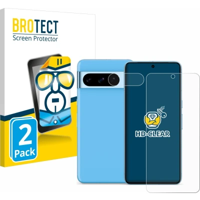 Afbeelding van BROTECT Screenprotector voor Google Pixel 8 Pro (Voor+Camera) Folie Beschermfolie transparant (2 Stuks)