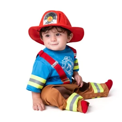 Afbeelding van Spooktacular Creations Baby Unisex mini brandweerman kostuum, Halloween kostuum voor peuters, jongens, meisjes, school, evenement, feest, verkleedpartij