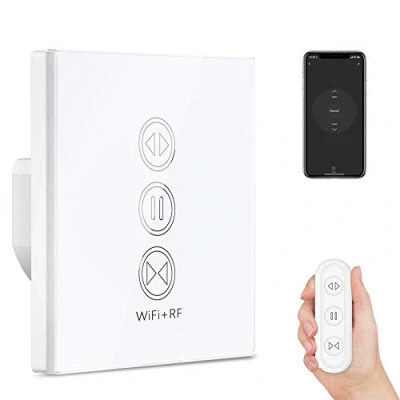 Afbeelding van LoraTap Wifi Smart jaloezie schakelaar met RF afstandsbediening/rolluiktimer, voor rolluikmotor, compatibel Google Home/Smart Life App