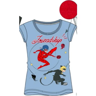 Afbeelding van Miraculous ladybug t shirt lichtblauw Maat 110 / 5 jaar