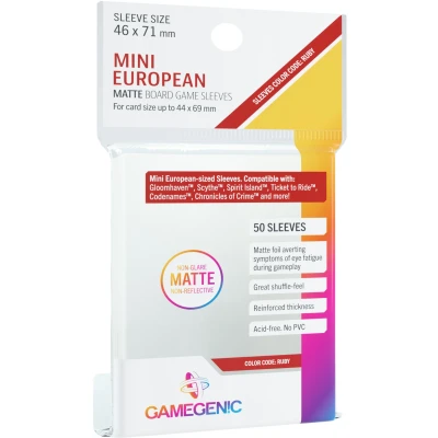 Afbeelding van Gamegenic Matte Board Game Sleeves Ruby 46 x 71 mm (50 stuks)