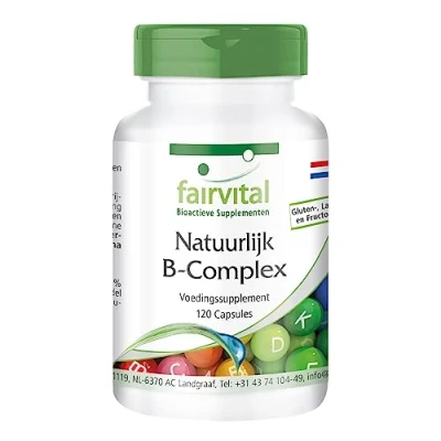 Afbeelding van Fairvital Vitamine B complex natuurlijk uit gist VEGAN 120 capsules met choline en inositol