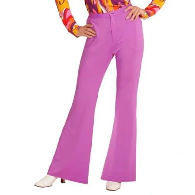 Afbeelding van Widmann Hippie Kostuum Groovy Gwendolyn 70s Dames Broek, Paars Vrouw Paars, Roze Large / XL Carnavalskleding Verkleedkleding