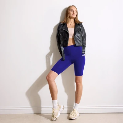 Afbeelding van Merry Style MS MS10 145 LE Dames Leggings Sport Vrijetijdsbroek Kort Viscose Sporbroek Yogabroek Kobalt XL