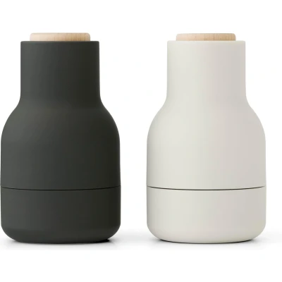 Afbeelding van Menu Audo Bottle Grinder Peper en Zoutmolen Small H11,5 Ash/carbon Beech 2 pack