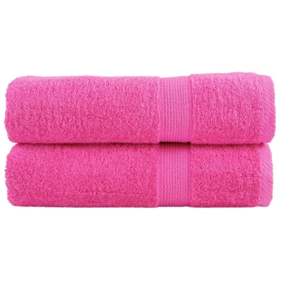 Afbeelding van Badhanddoeken 2 st 600 g/m 70x140 cm 100% katoen roze