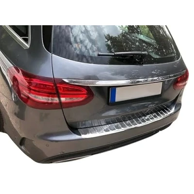 Afbeelding van Bumperbescherming roestvrij staal chroom compatibel voor Mercedes C Klasse S205 T model vanaf 2014 Premium kwaliteit van RECAMBO