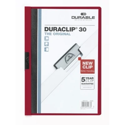 Afbeelding van Klemmap Durable Duraclip A4 3mm 30 vellen aubergine 25 stuks