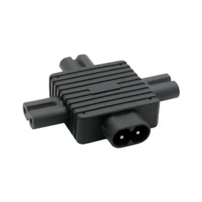 Afbeelding van JSER IEC 320 C8 mannelijk naar 3 female C7 splitter voeding voor voeding, 1 stekker en uitgangen