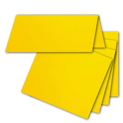 Afbeelding van FarbenFroh by GUSTAV NEUSER 50 x plaatskaarten in honinggeel (geel), 4,5 10 cm, blanco, dubbele kaarten, als en naamkaarten voor bruiloft feesten